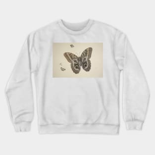 A Large Brown Butterfly, Two Small Ones and an Insect by Herman Henstenburgh Crewneck Sweatshirt